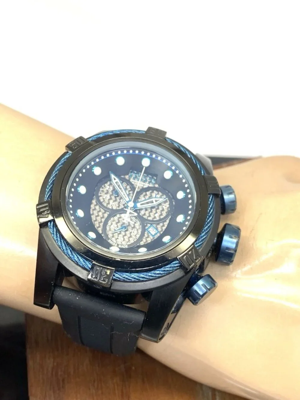 Invicta Men's Watch 19485 Reserve Bolt Zeus Swiss Black Chronograph Rubber Strap
